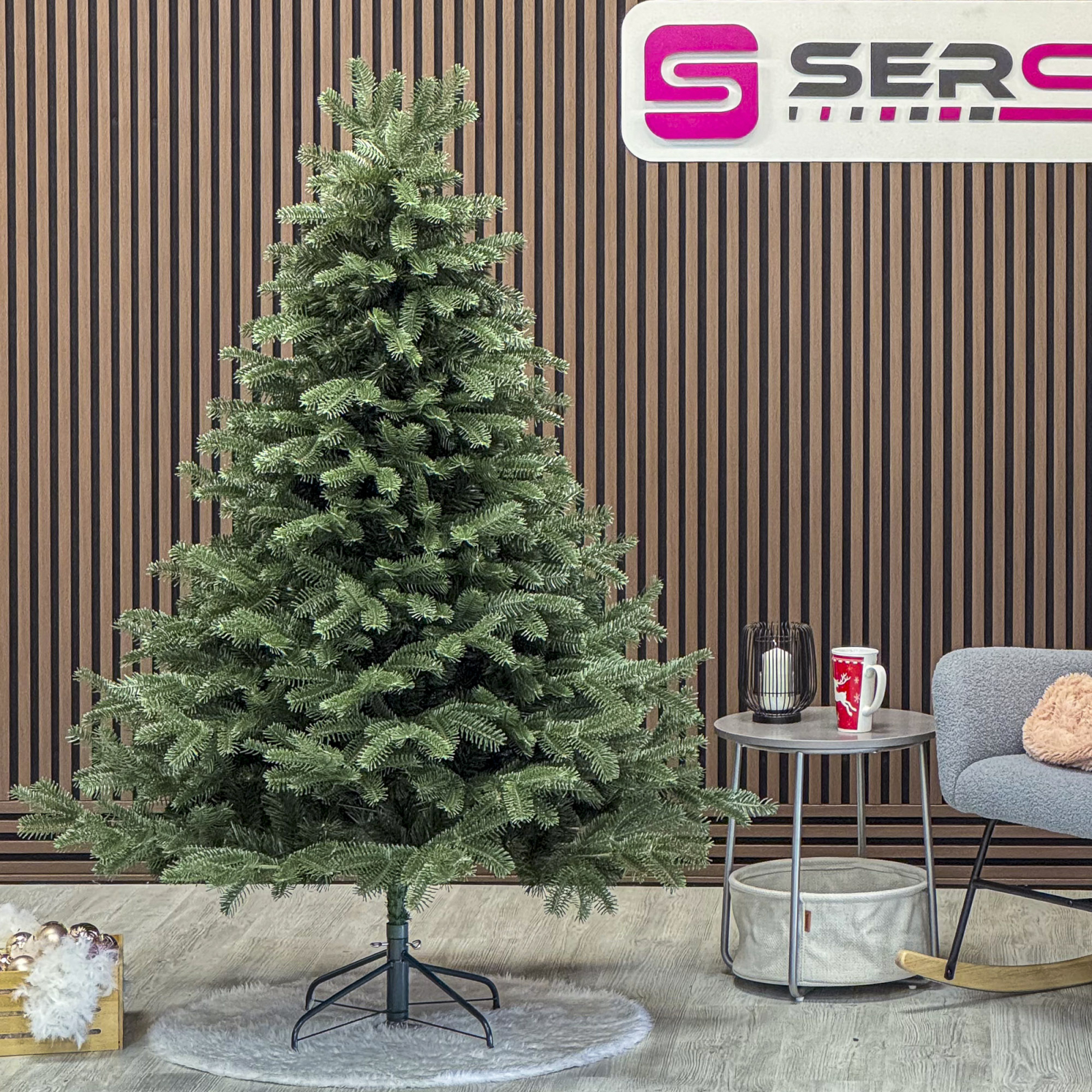 Brad artificial Christmas Deluxe, Norvegia verde, mix 2D+3D, 180 cm