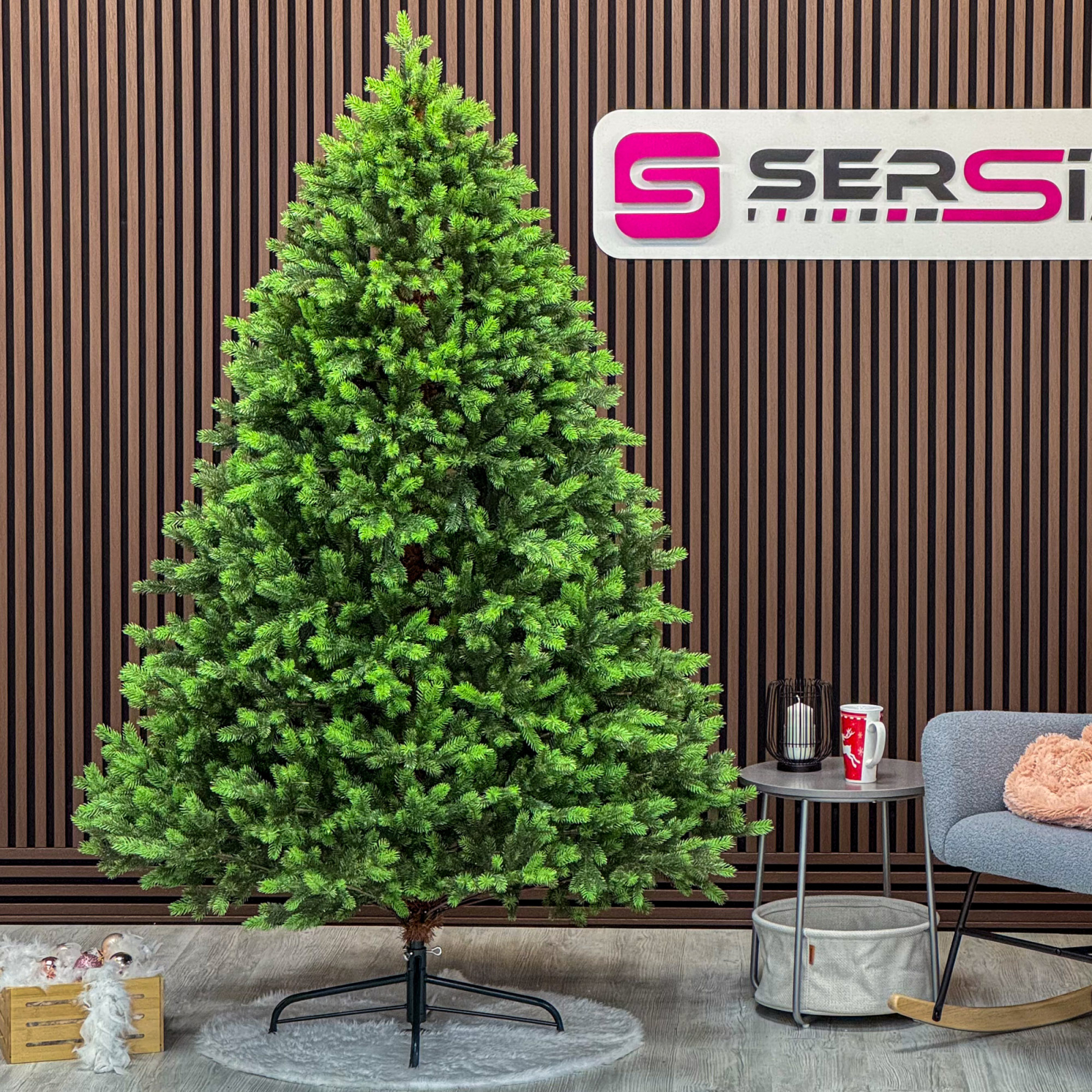 Brad artificial, Hollandia, verde cu varfuri verzi, integral 3D, 210 cm