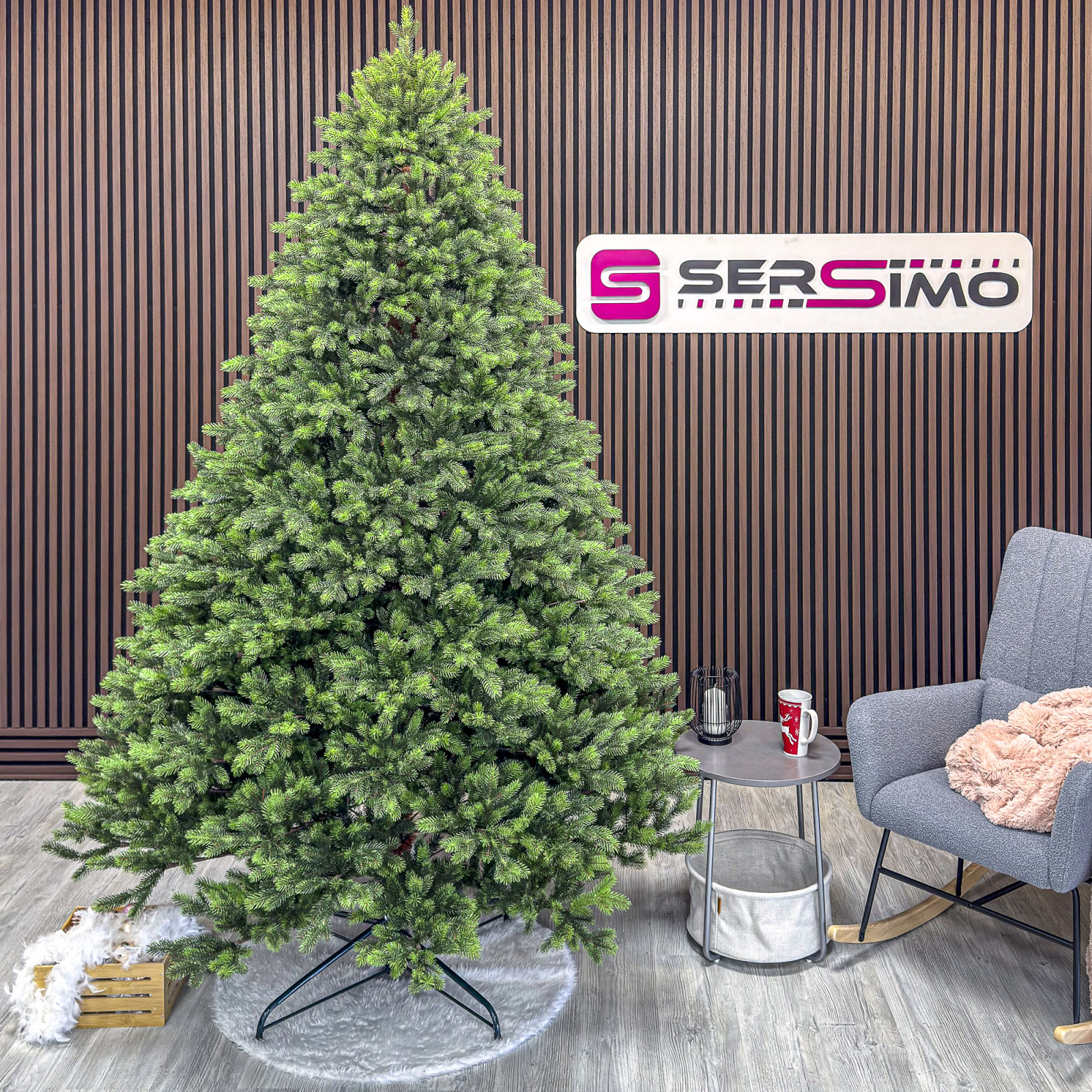 Brad artificial, Hollandia, verde cu varfuri verzi, integral 3D, 250 cm