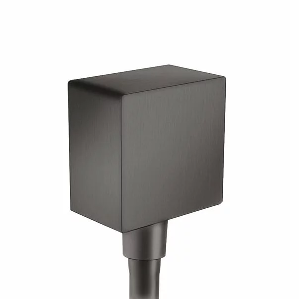 Cot conector dus Hansgrohe FixFit Square negru - crom periat