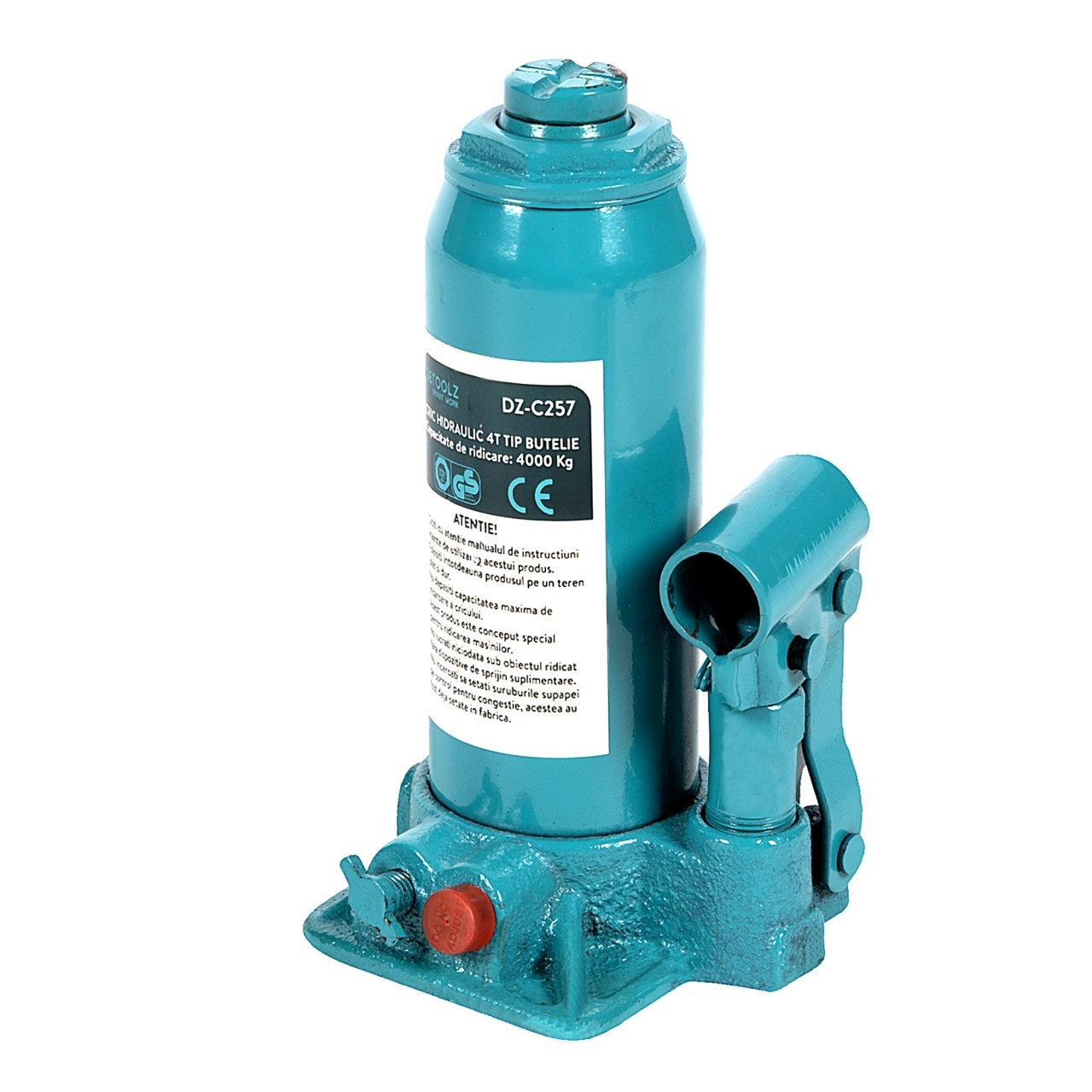 Cric Hidraulic Detoolz DZ-C257, Capacitate Ridicare 4 Tone, Tip Butelie