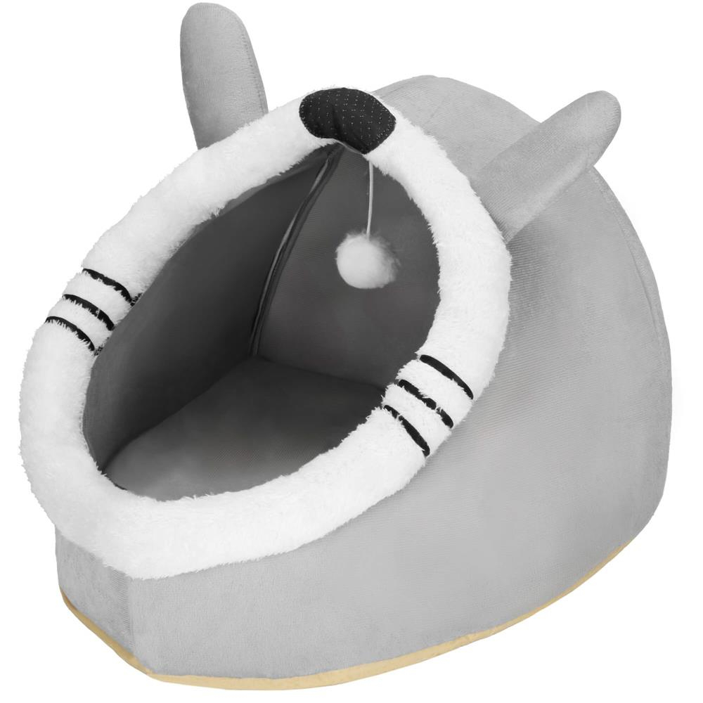 Culcus animale companie poliester perna moale detasabila, 50x36x41 cm, confortabil, gri Brius 