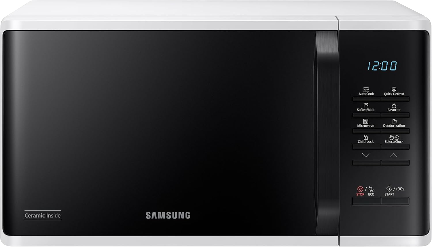 Cuptor microunde Samsung MS23K3513AW OL, putere w 800, capacitate l 23, numar programe 6, alb, negru