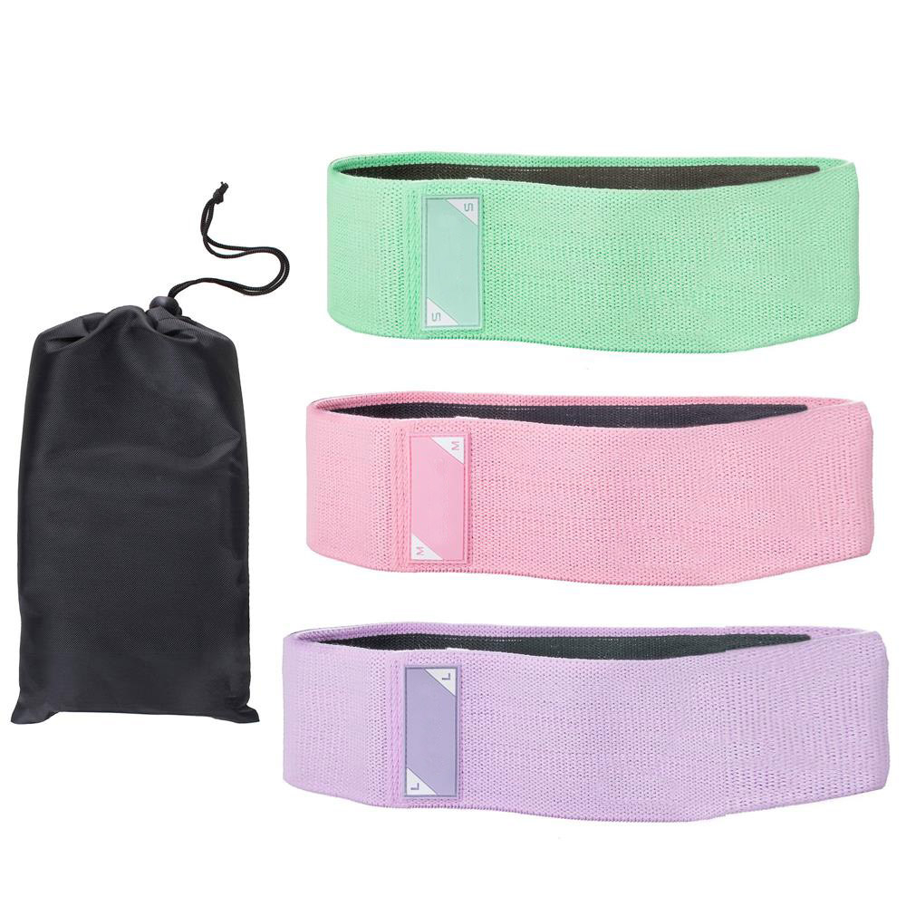 (DL) Set 3 benzi elastice-textil, multicolor, S M L, 3 trepte dificultate