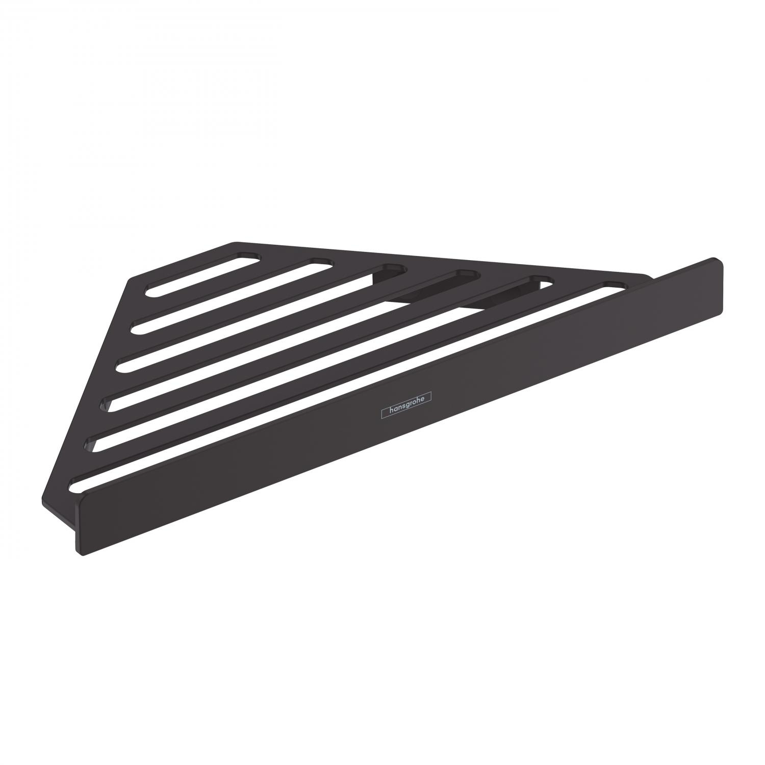 Etajera de colt Hansgrohe AddStoris, montaj pe colt, 14.8 x 30.5 cm, metal, design modern, raft, negru mat
