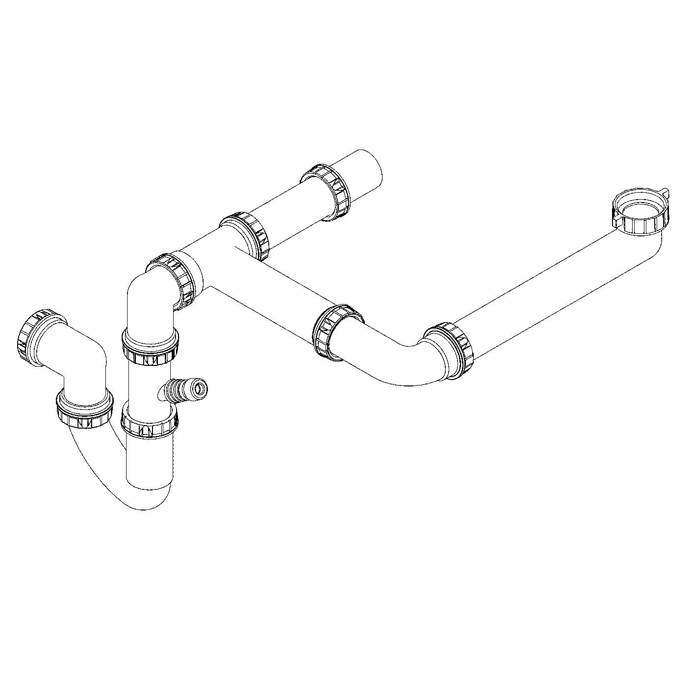 Evacuare chiuveta bucatarie Grohe 42619000, 2 cuve, k200, k500, k800, k400 gama compatibila, abs, Alb