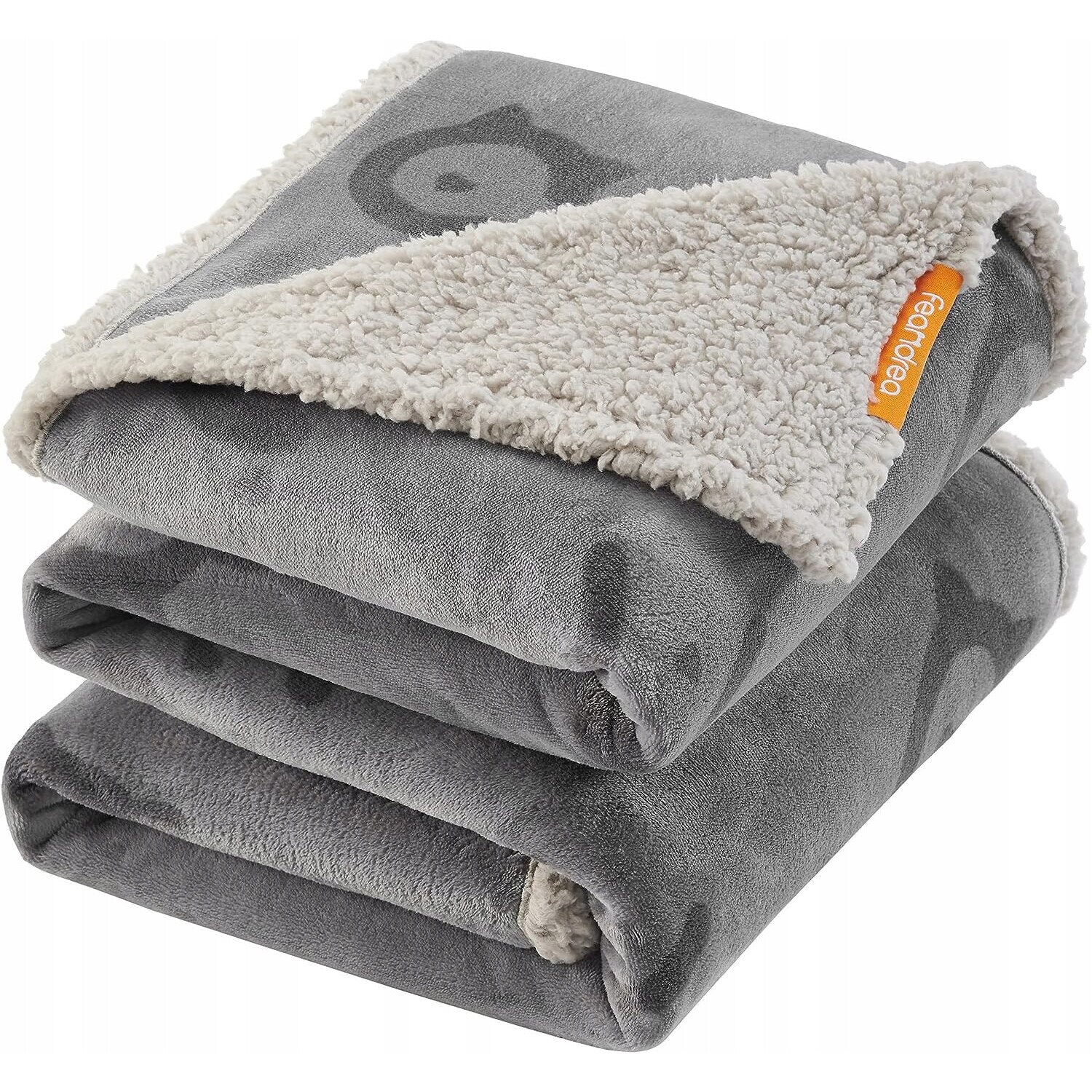 Patura impermeabila XXL pentru caini, fleece si flanel, fata dubla, 203x152 cm, gri