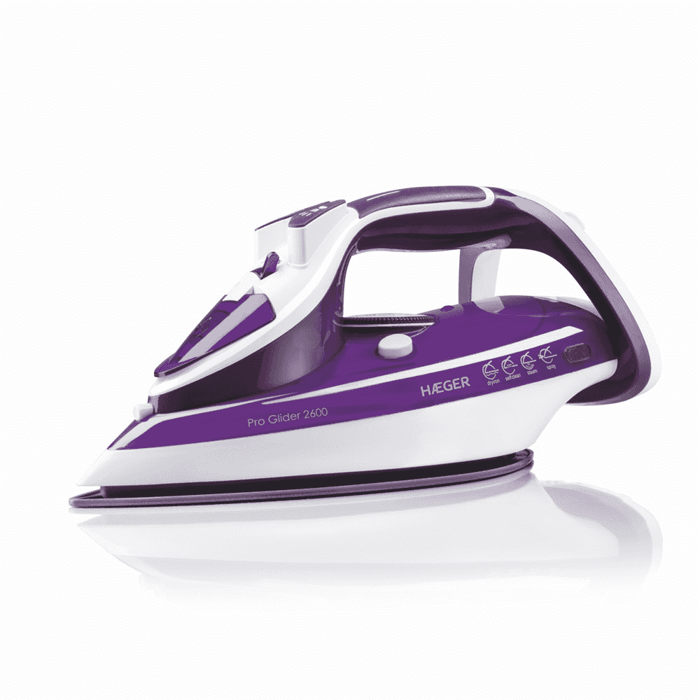 Fier de calcat cu abur HAEGER GLIDER PRO, Putere 2600 W, Talpa ceramica, Sistem anticalcar, Anti-picurare, Autocuratare, Abur vertical