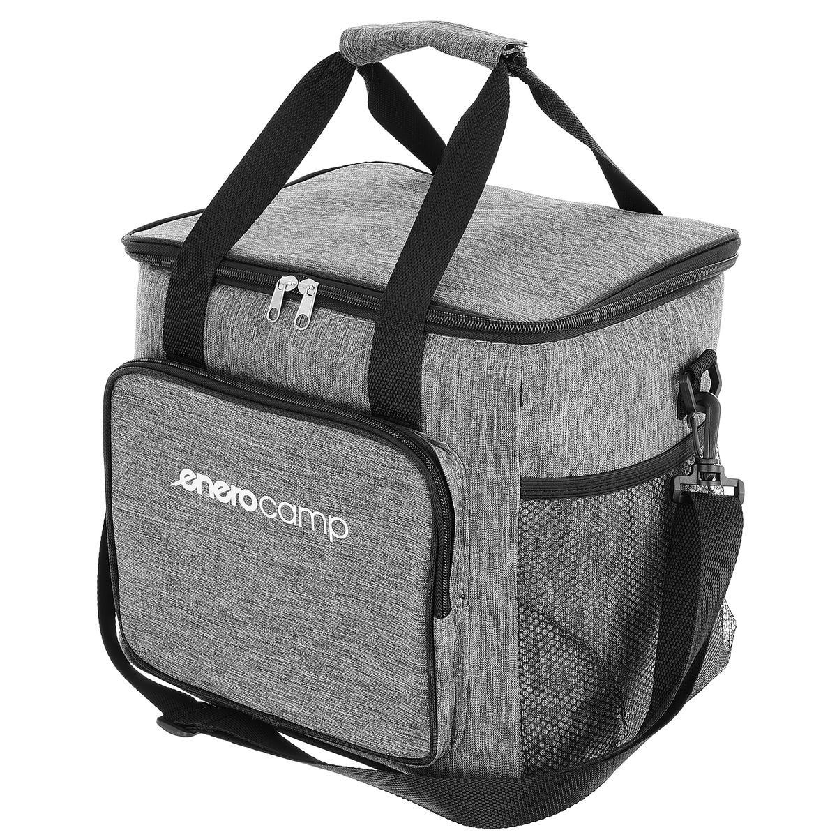 Geanta termoizolanta 18L, cu buzunare exterioare si curea reglabila, 29x23x27 cm, gri Brius 