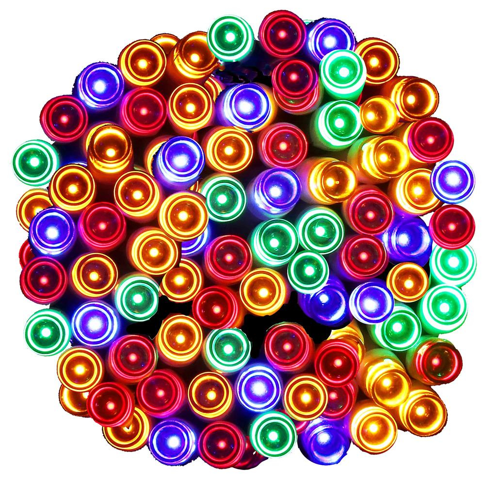 Instalatie lumini de exterior pentru gradina, 5 metri, 50 LED-uri, cu baterii, multicolor