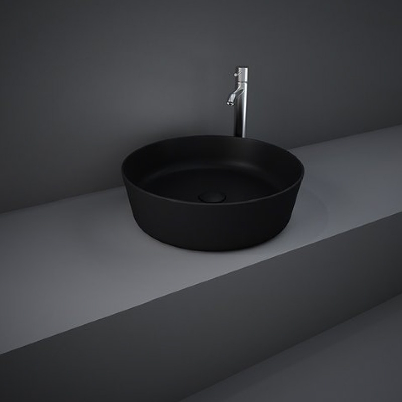 Lavoar pe blat RAK Feeling, rotund, diametru 42 cm, ceramica sanitara, negru mat Baie>Lavoare>Lavoare pe blat brico.ro/