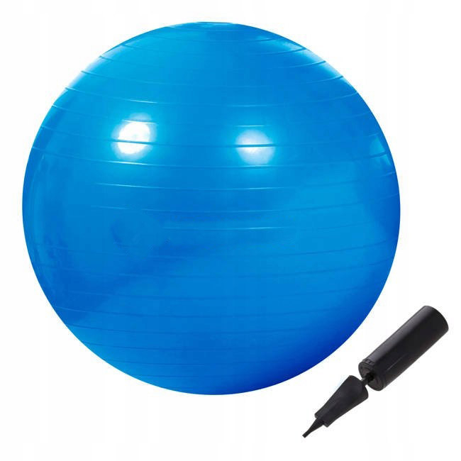 Minge pentru fitness sau yoga 85 cm, pompa inclusa, albastra Brius 