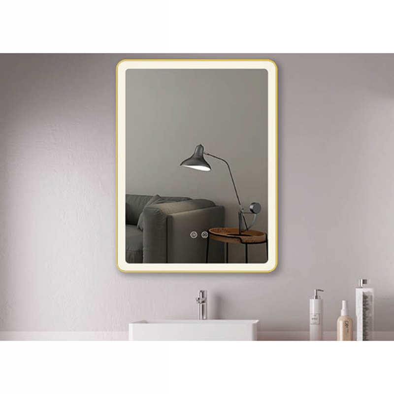 Oglinda Fluminia Titian, 80 cm, dreptunghiulara, cu iluminare LED si dezaburire