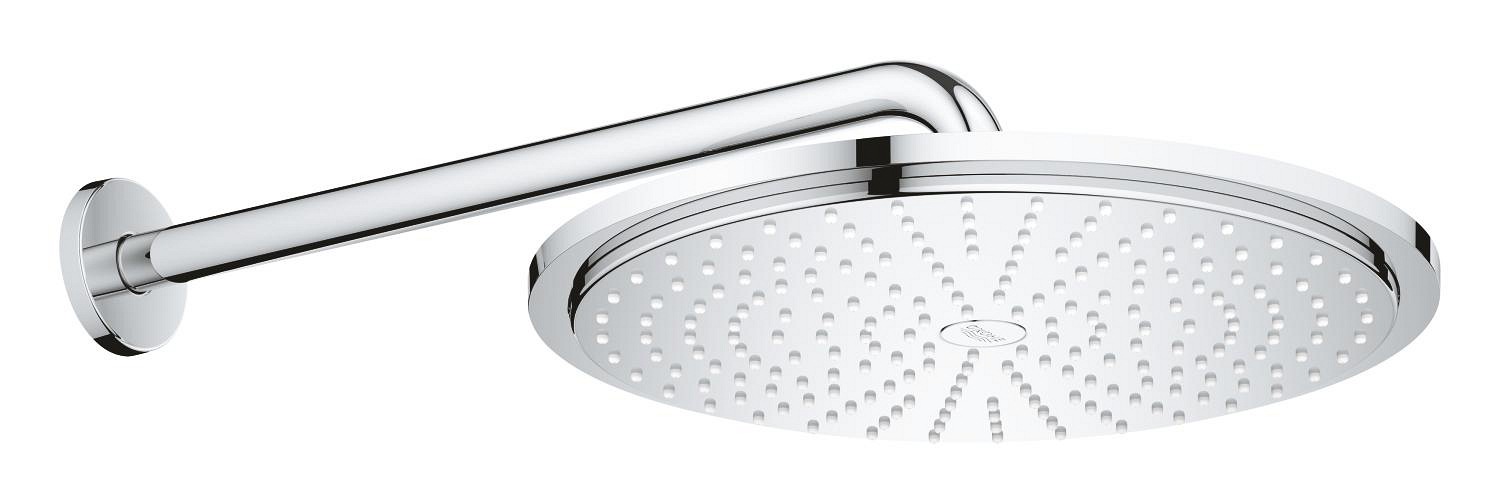 Palarie de dus Grohe 26066000, Dus fix Rainshower 310, montaj pe perete, diametru 310 mm, conexiune instalare 1 2, crom