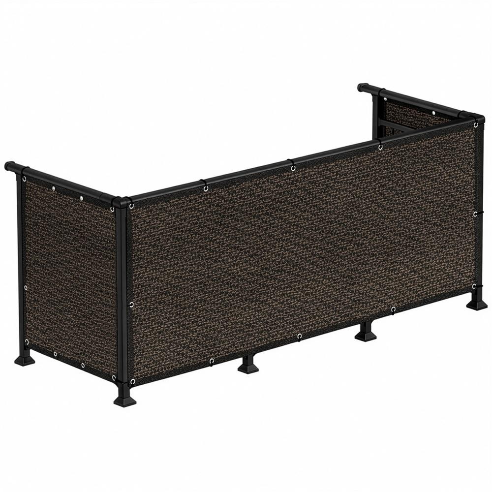 Paravan plasa umbrire pentru balustrada balcon, 95% umbrire, impermeabila, 500x100 cm, maro Brius 