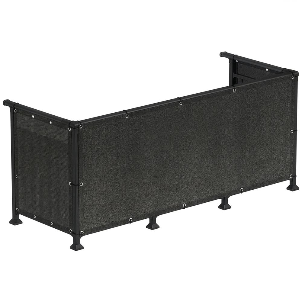 Paravan plasa umbrire pentru balustrada balcon, 95% umbrire, impermeabila, 500x90 cm, antracit Brius 