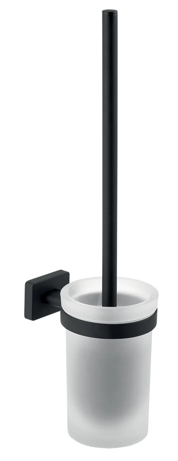 Perie WC Ferro Greta alb - negru - Imagine 1