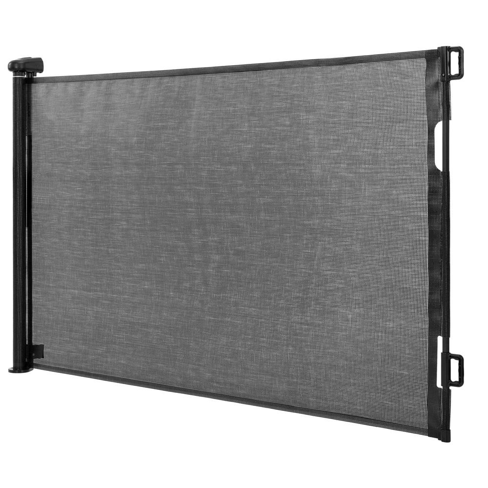 Poarta siguranta retractabila extensibila copii animale, 162x86 cm, montaj perete, negru Brius 