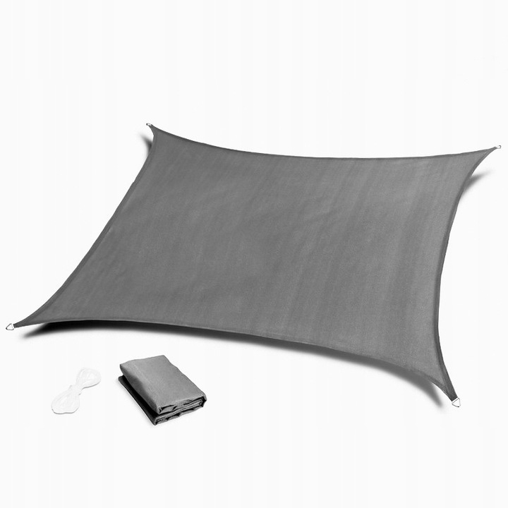 Prelata solara patrata 400x400 cm, impermeabila, protectie UV, poliester 180g mp, gri