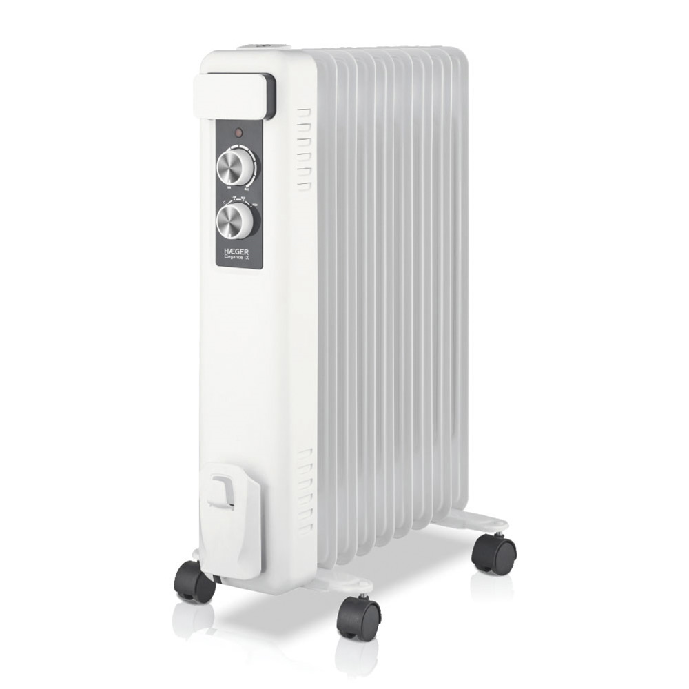 Radiator electric cu ulei HAEGER ELEGANCE IX, 9 elementi, Putere 2000 W, 5 canale de ulei, 3 trepte de incalzire, Termostat reglabil