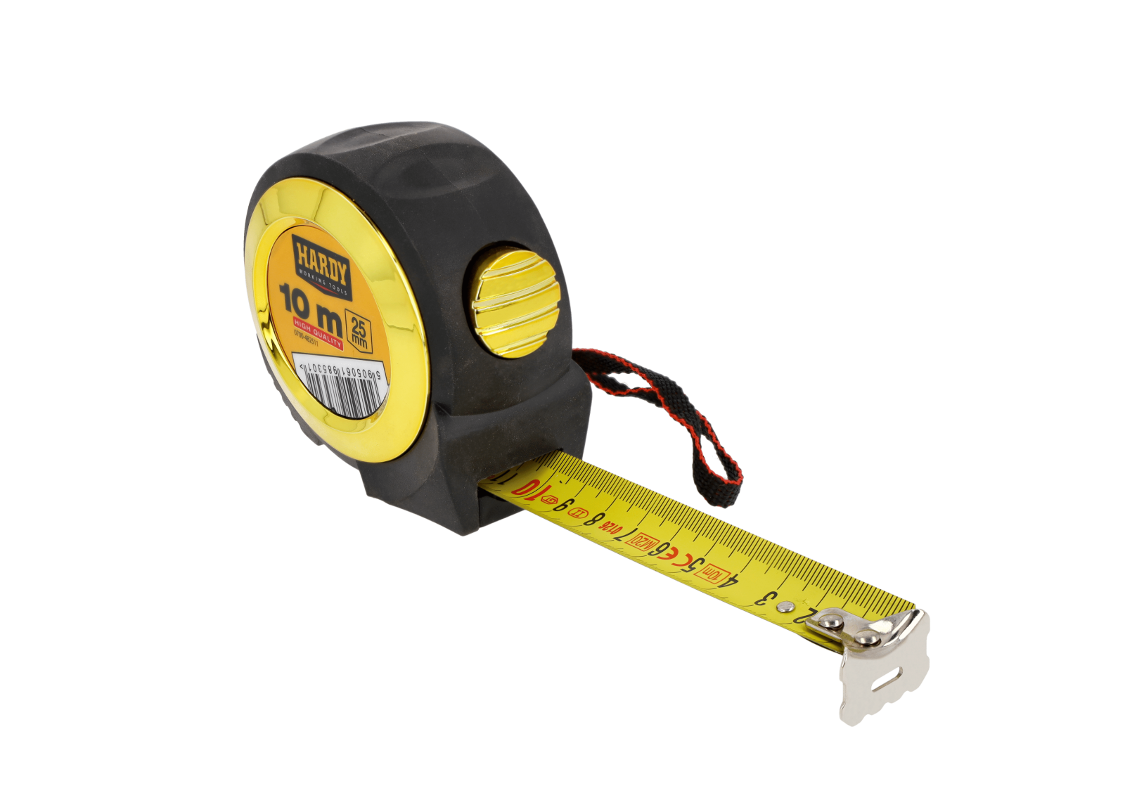 Ruleta de masurat cu blocare automata Hardy seria  48 , 10 m x 25 mm, ambalaj blister