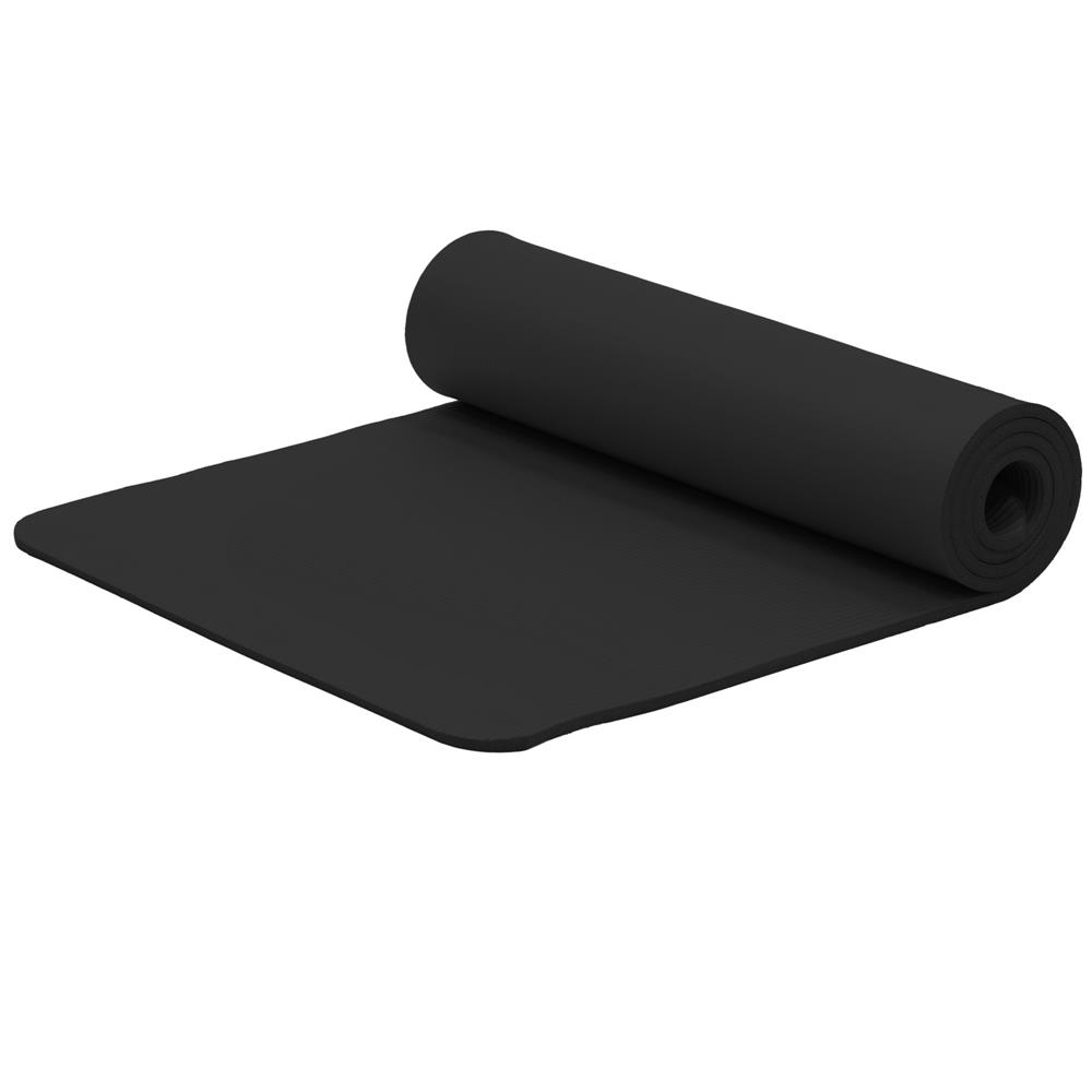 Saltea fitness antiderapanta din NBR, 183x61x2 cm, cu curea transport, negru Brius 