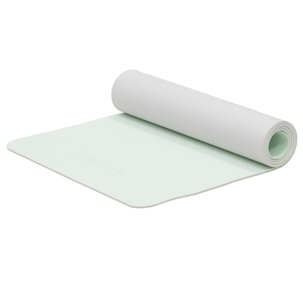 Saltea fitness antiderapanta din TPE, 183x61x1 cm, cu curea transport, verde menta Brius 