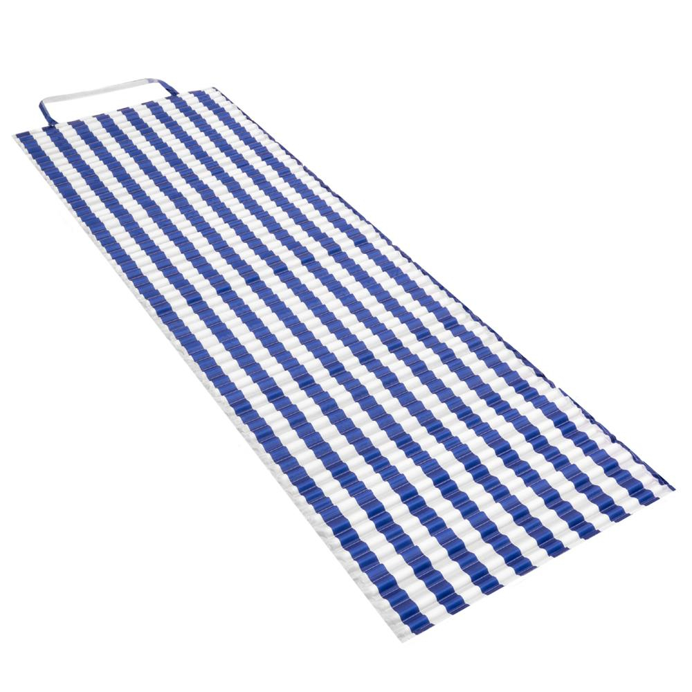 Saltea plaja pliabila spuma epe maner prindere usoara, 180x60x1 cm, compacta, albastru dungi Brius 