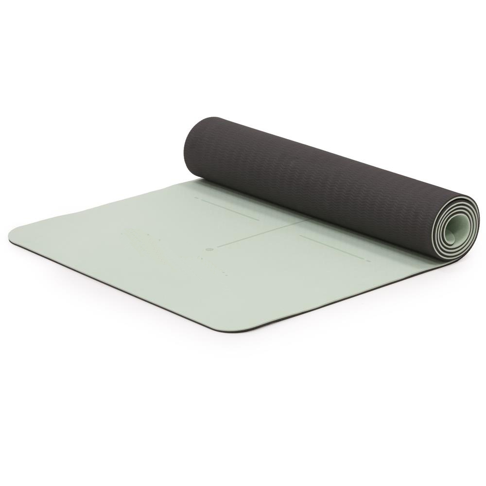 Saltea yoga antiderapanta din TPE, 183x61x0.6 cm, cu curea transport, verde Brius 