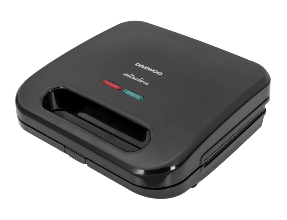 Sandwish maker Daewoo DSM300, putere w 800, capacitate felii 2, numar placi 3, placi antiaderente, negru