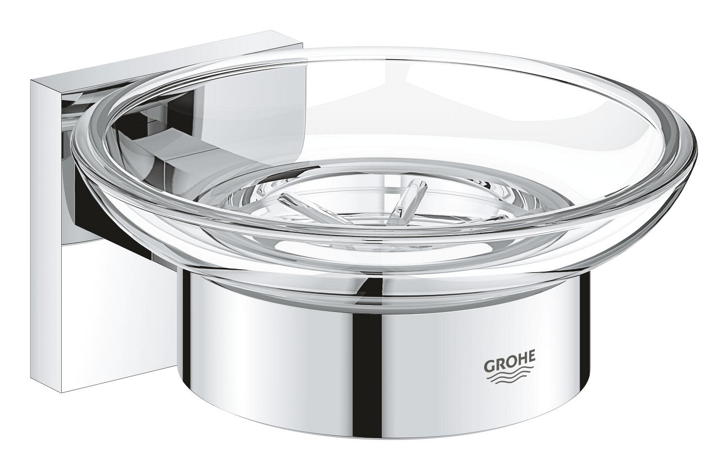 Savoniera Grohe 41096000, Suport sapun Start Cube, tip instalare pe perete, elemente fixare ascunse, crom