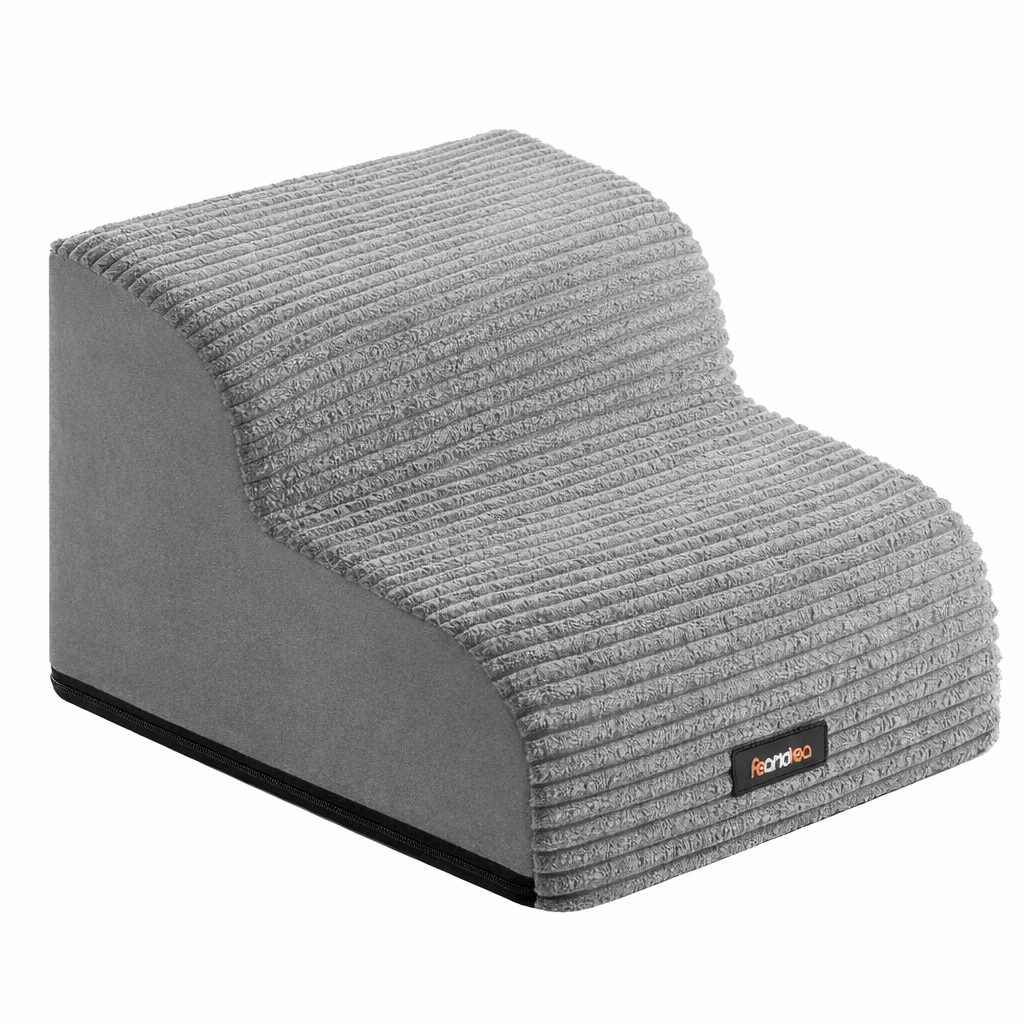 Scara pentru caini cu 2 trepte, design confortabil pentru articulatii, 40x40x30 cm, gri