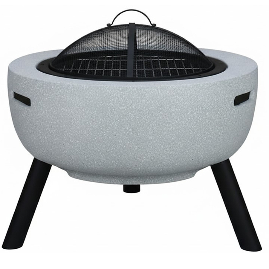 Semineu de exterior pentru terasa sau gradina din placa de magneziu, cu grill pentru gratar, 60x60x52 cm Brius 
