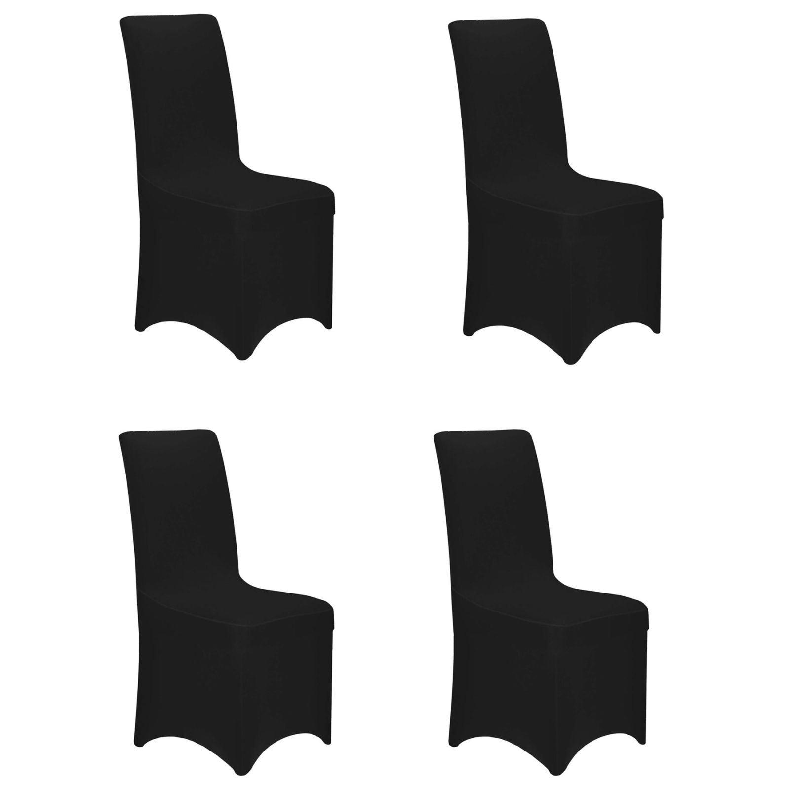 Set 4 huse universale scaune evenimente poliester spandex, marime universala, banda elastica, negru Brius 