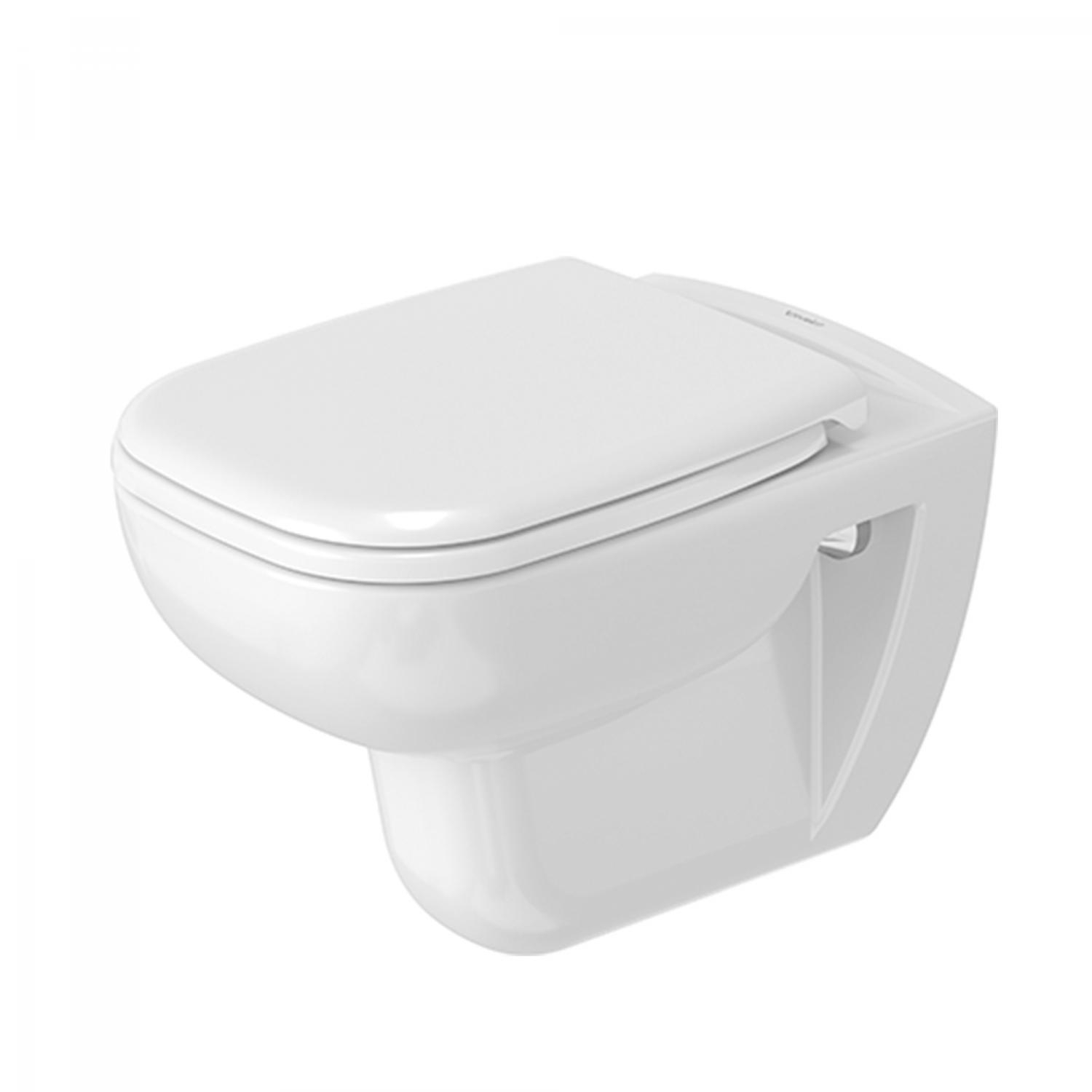 Set vas WC Duravit 45700900A1, D-Code, montaj suspendat, zona montaj interior, tip clatire jet de apa, alb