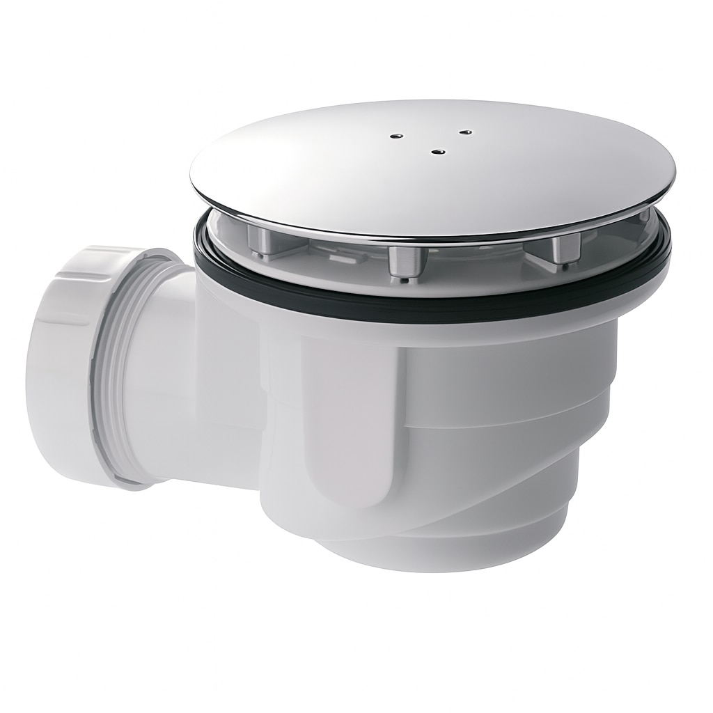 Sifon scurgere dus Remer Rubinetterie Minutery 914120, cu capac cromat O120 mm, evacuare O40 mm, pentru cadita dus O90 mm, ABS