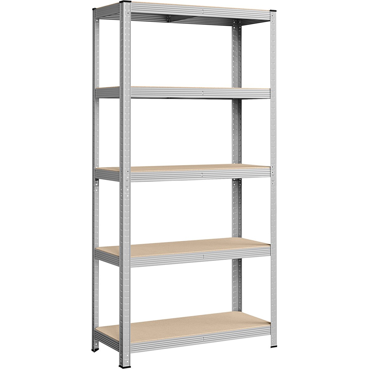 Raft cadru metalic modular pentru depozitare, 5 polite, 180x90x40 cm, sarcina 875 kg, gri