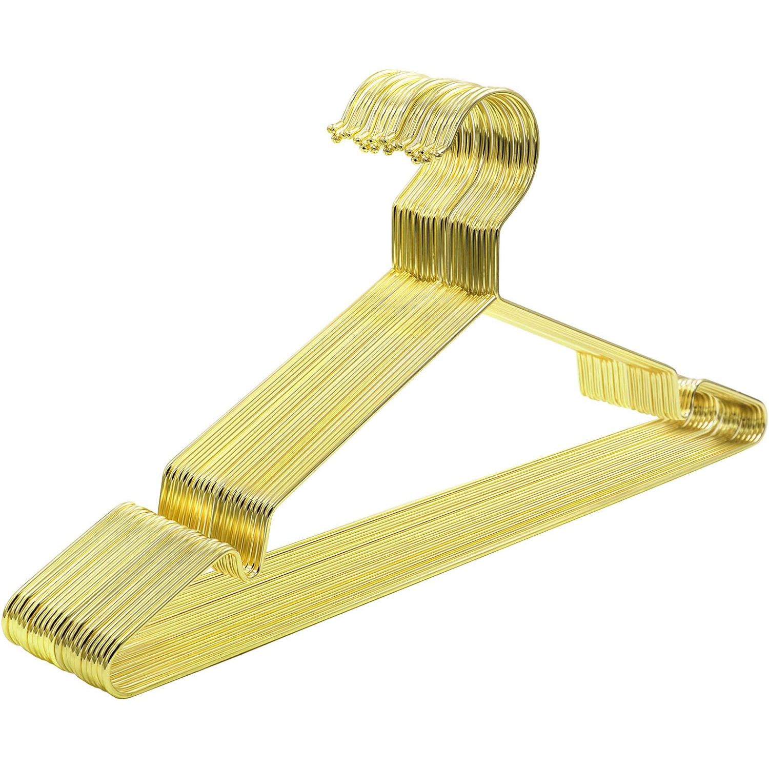 Set de 20 de umerase metalice cu finisaj cromat, design slim antiderapant, 42 cm, auriu