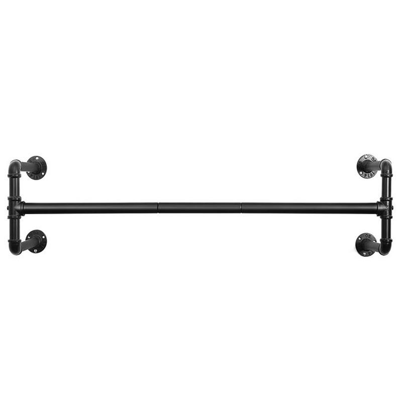 Sina metalica de agatat haine, montare pe perete, aspect industrial, 112x30x30cm, negru