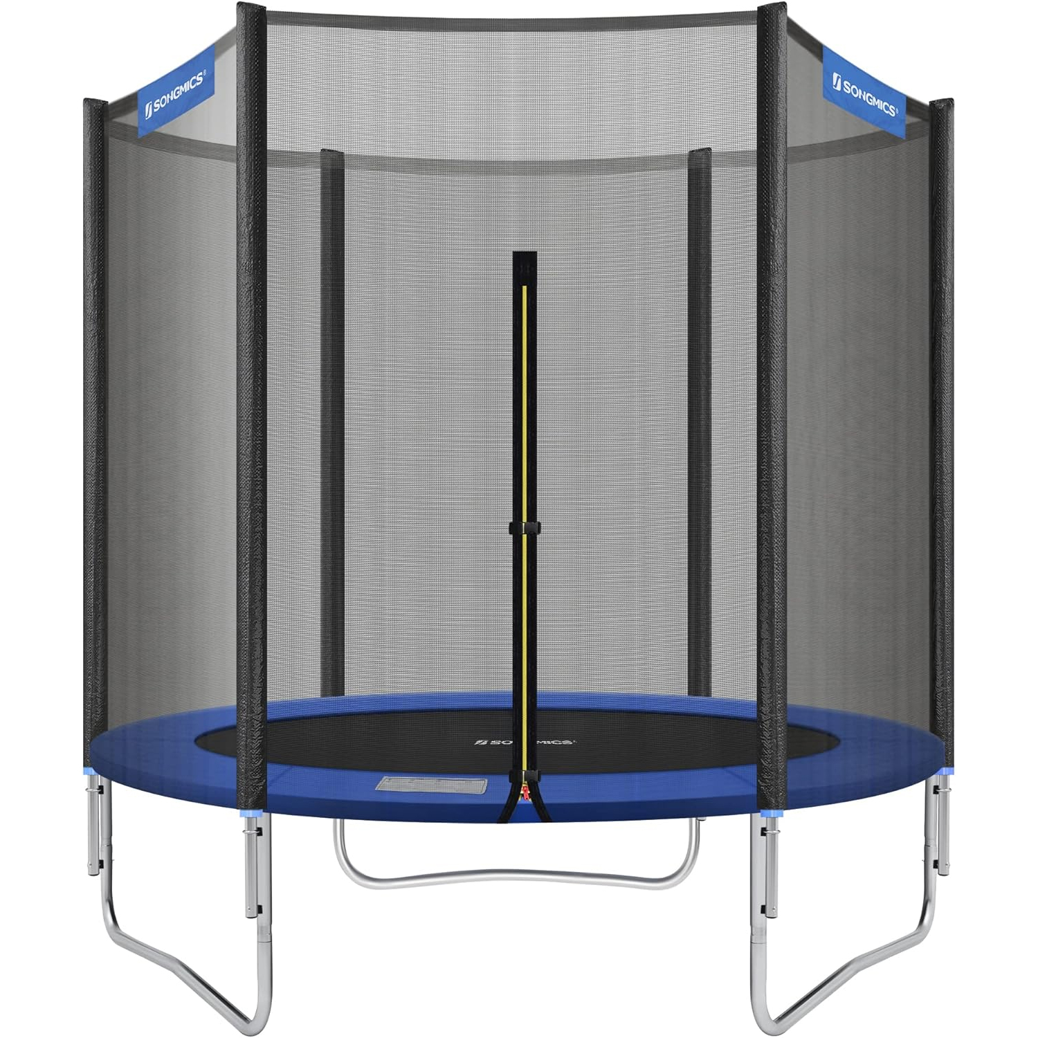 Trambulina pentru copii cu plasa de protectie exterioara, diametru 183 cm, 100 kg, albastru