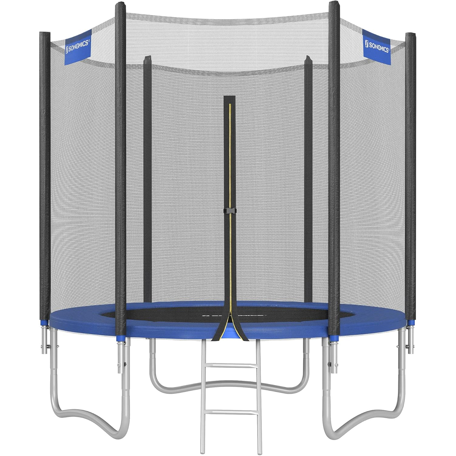 Trambulina pentru copii cu plasa de protectie exterioara, diametru 183 cm, 100 kg, albastru