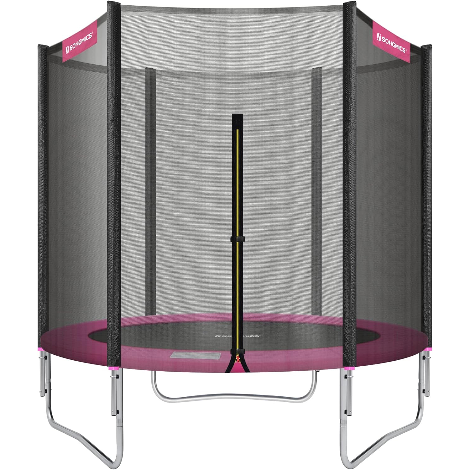Trambulina pentru copii cu plasa de protectie exterioara, diametru 183 cm, 100 kg, roz