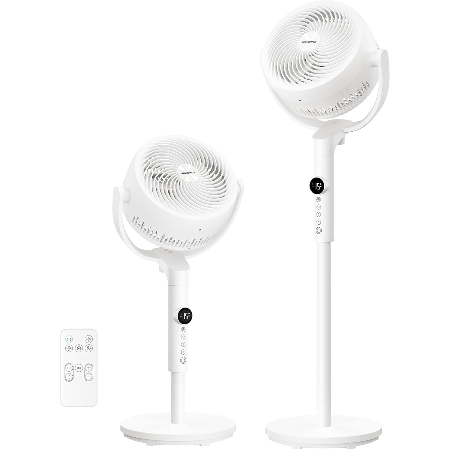 Ventilator cu picior reglabil pe inaltime, silentios 20 dB, 24 W, 15 viteze, telecomanda, oscilatie 120 , alb
