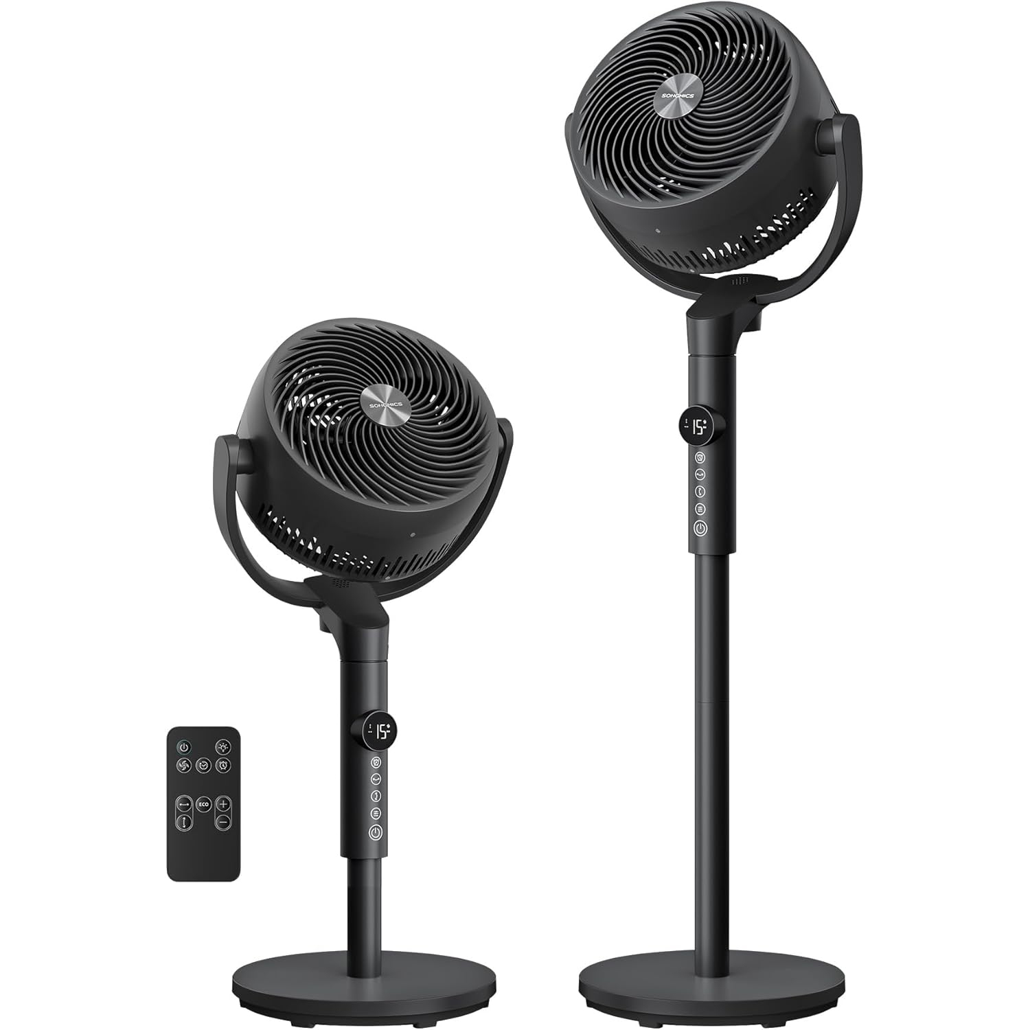 Ventilator cu picior reglabil pe inaltime, silentios 20 dB, 24 W, 15 viteze, telecomanda, oscilatie 120 , negru