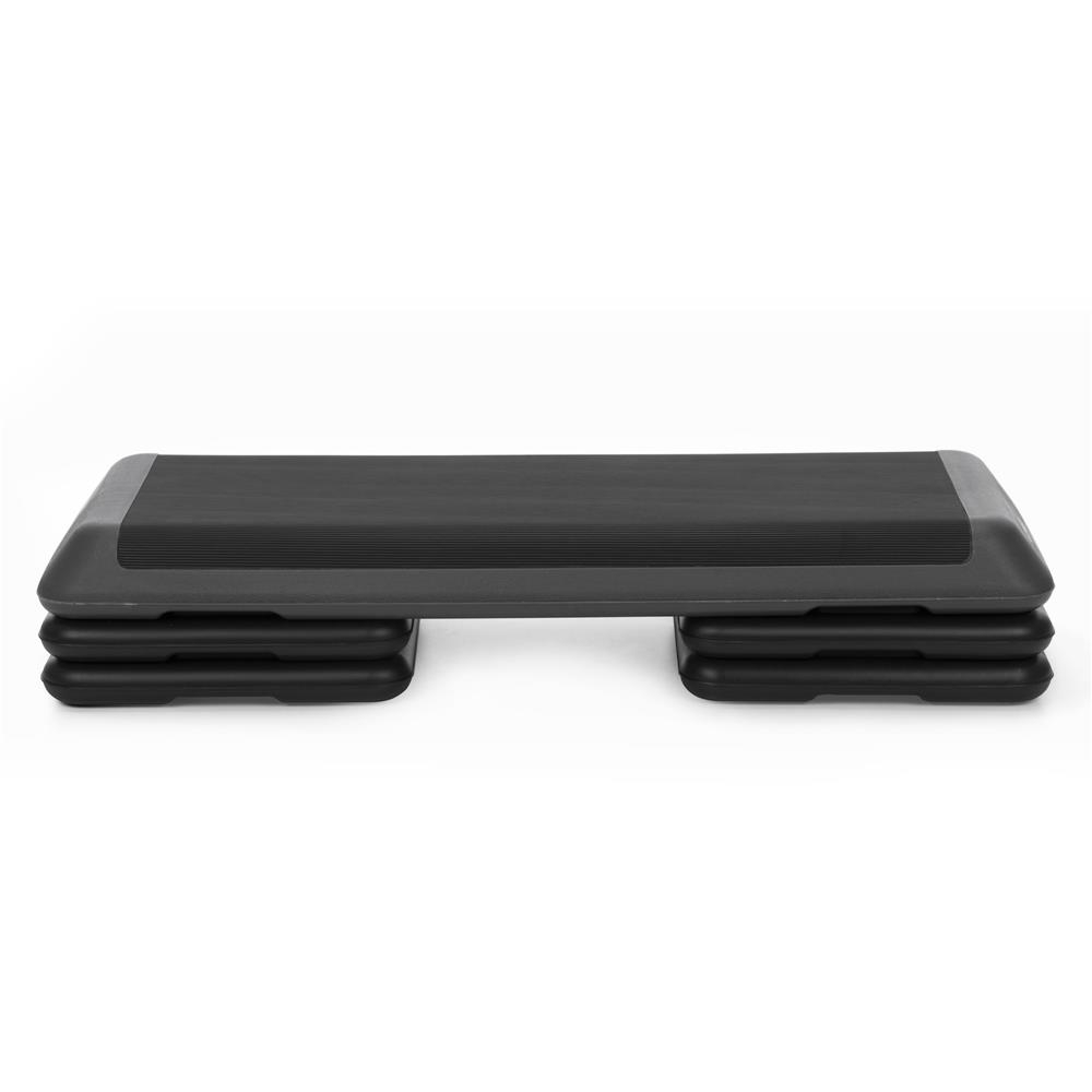 Step aerobic fitness profesional, reglabil 3 niveluri, PP, maxim 350 kg, 108x29x20 cm, negru gri Brius 
