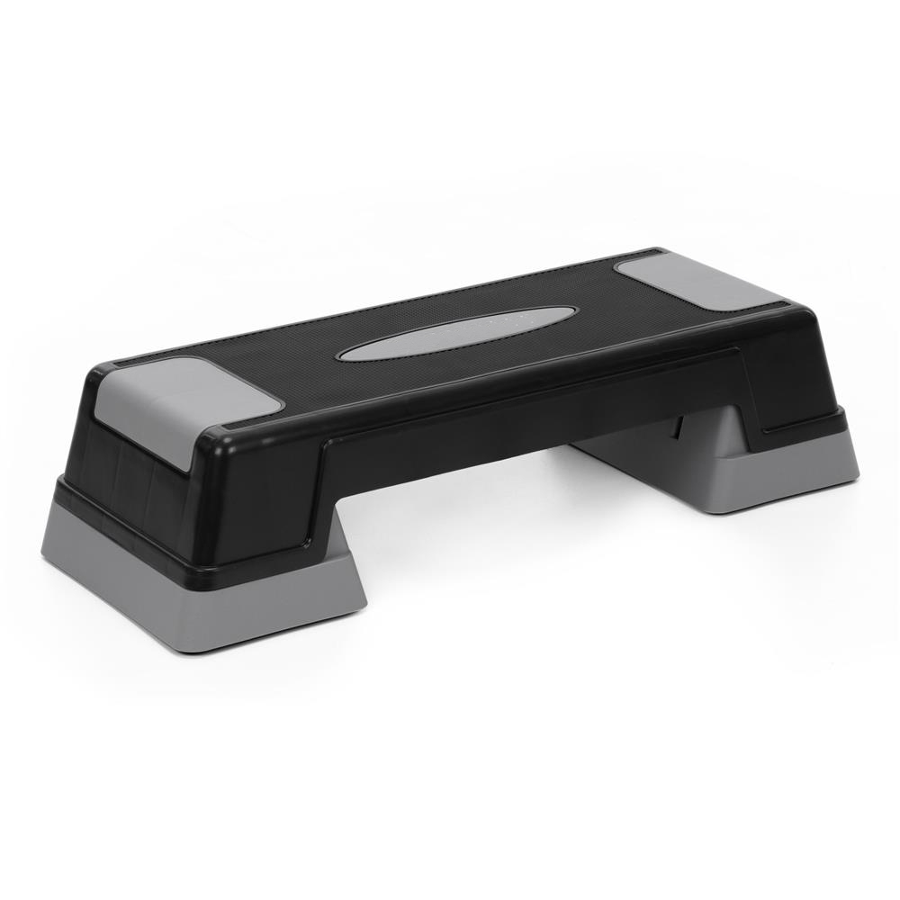 Step aerobic fitness reglabil 2 niveluri, PP, maxim 350 kg, 73x29x18 cm, negru gri Brius 
