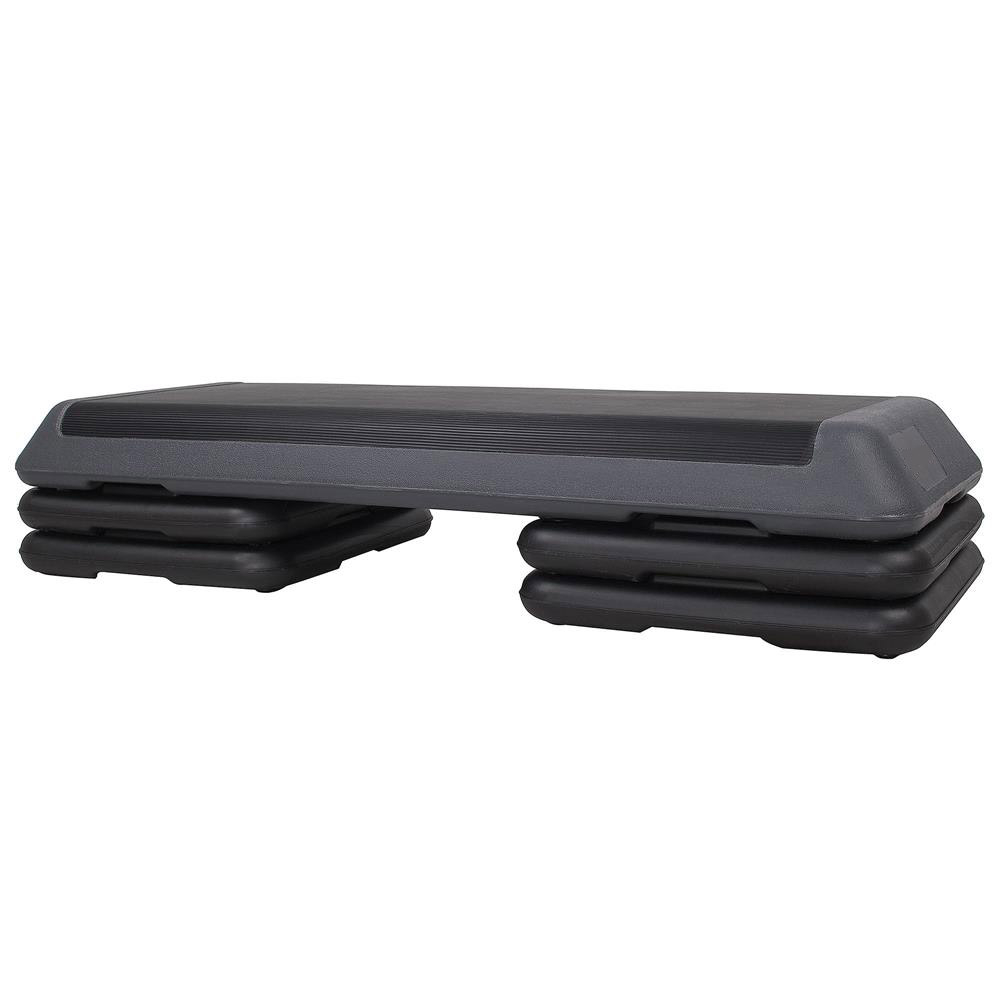 Stepper aerobic fitness profesional 3 niveluri inaltime, 108x41 cm, maxim 350 kg, negru Brius 