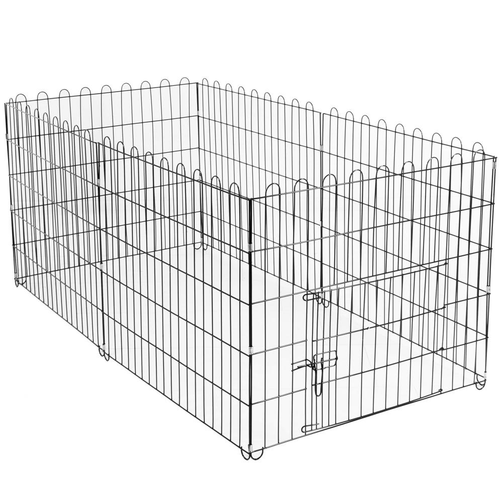 Tarc pentru animale de companie, din fier, forma configurabila, cu usa de acces, 3XL, 165x85x73cm, negru Brius 