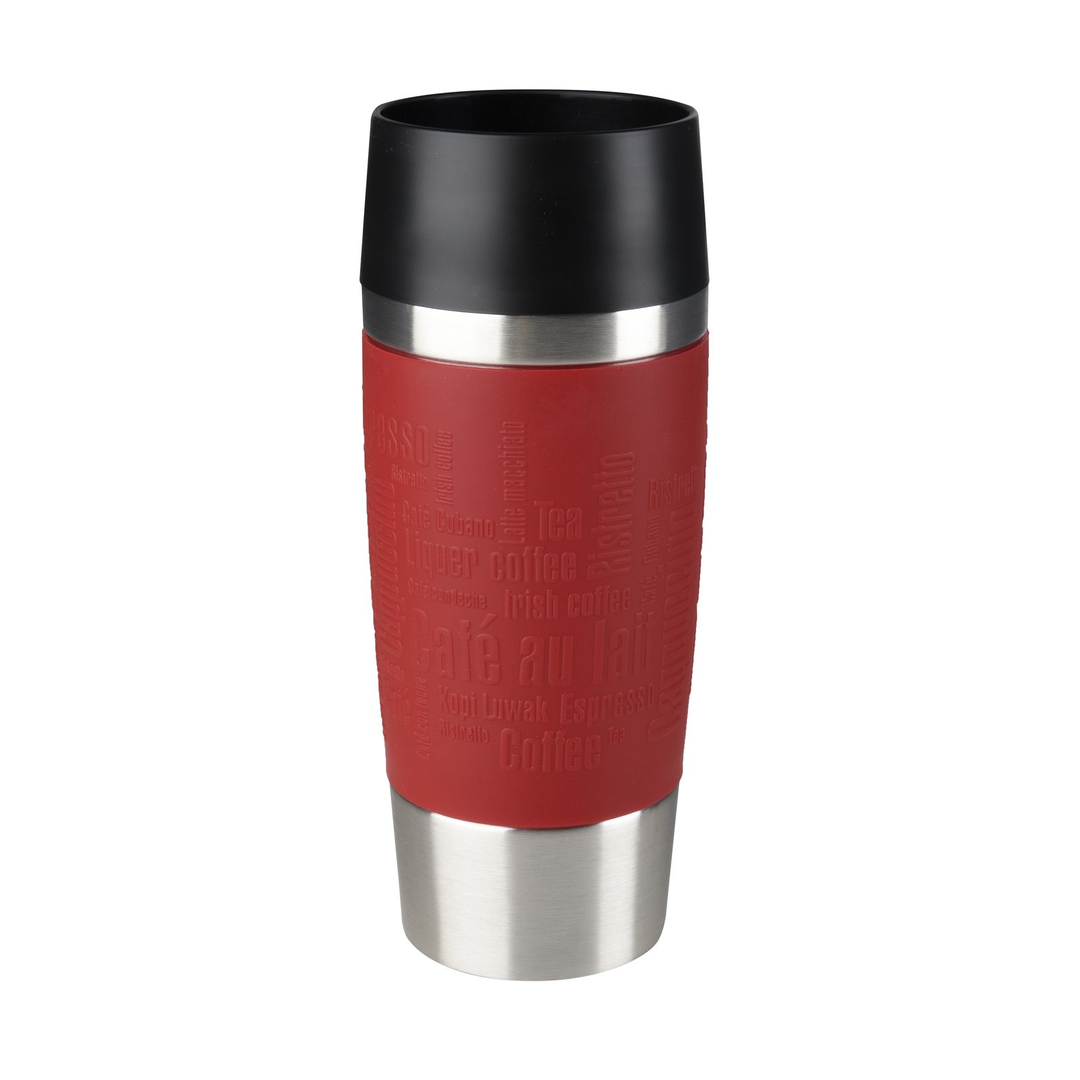 Termos Travel Mug K3084114, invelis exterior silicon rosu, 0.36 L, inox, rosu