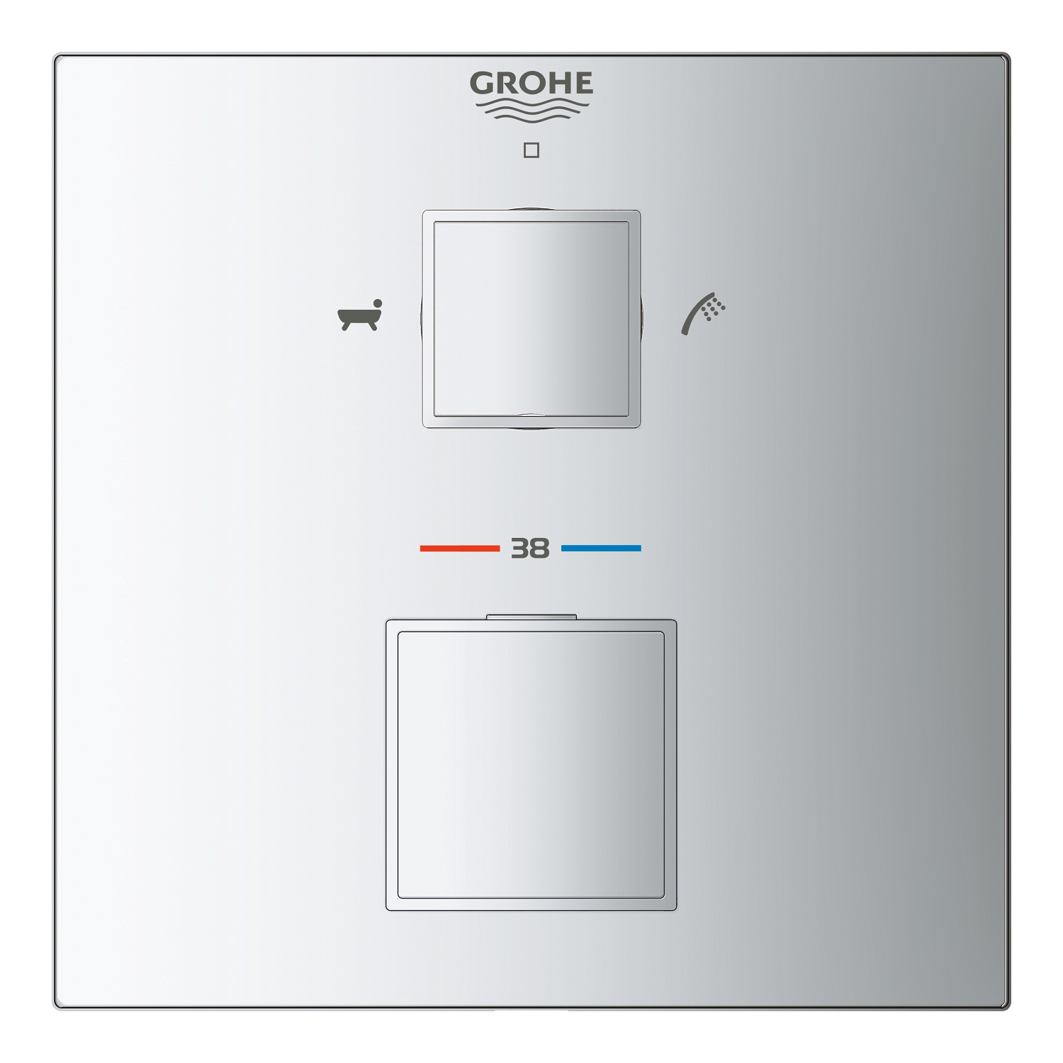 Unitate comanda Grohe 24155000, Grohtherm Cube, tip comanda dubla comanda, tip incastrare aparent, crom